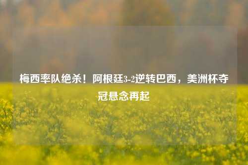 梅西率队绝杀！阿根廷3-2逆转巴西，美洲杯夺冠悬念再起