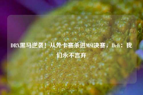 DRX黑马逆袭！从外卡赛杀进MSI决赛，Deft：我们永不言弃