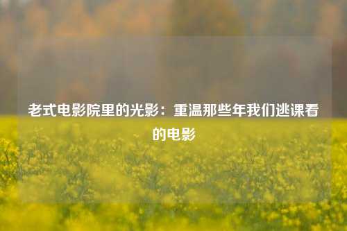 老式电影院里的光影：重温那些年我们逃课看的电影