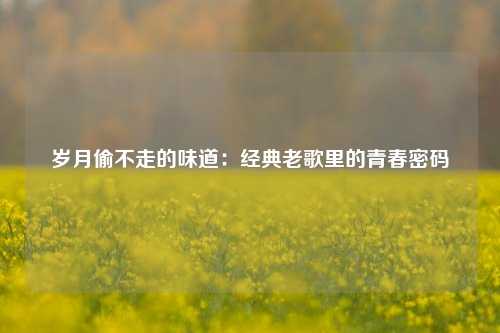 岁月偷不走的味道：经典老歌里的青春密码