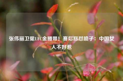 张伟丽卫冕UFC金腰带！赛后怒怼喷子：中国女人不好惹