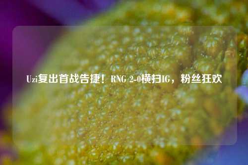 Uzi复出首战告捷！RNG 2-0横扫IG，粉丝狂欢