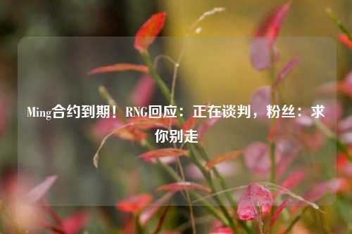 Ming合约到期！RNG回应：正在谈判，粉丝：求你别走