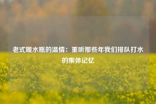 老式暖水瓶的温情：重听那些年我们排队打水的集体记忆